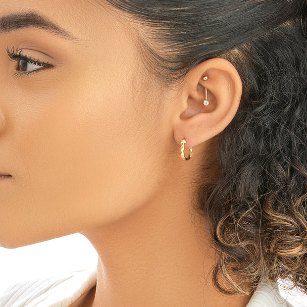 Sterling Silver Simple Twist Hoop Earrings