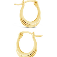 Sterling Silver Ripple Statement Hoop Earrings
