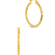 Sterling Silver Anita Textured Hoop Earrings