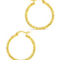 Sterling Silver Anita Textured Hoop Earrings