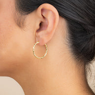 Sterling Silver Anita Textured Hoop Earrings