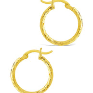 Sterling Silver Anita Textured Hoop Earrings