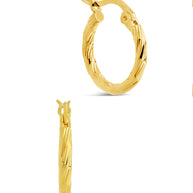 Sterling Silver Anita Textured Hoop Earrings
