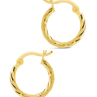 Sterling Silver Anita Textured Hoop Earrings