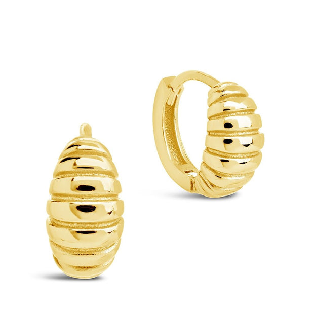 Sterling Silver Graham Ribbed Micro Hoop Earrings