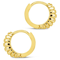 Sterling Silver Graham Ribbed Micro Hoop Earrings