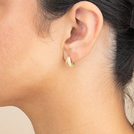 Sterling Silver Graham Ribbed Micro Hoop Earrings