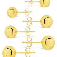 Polished Sphere Stud Earring Set of 3