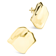 Sterling Silver Vivien Molten Square Statement Studs