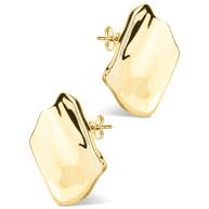 Sterling Silver Vivien Molten Square Statement Studs