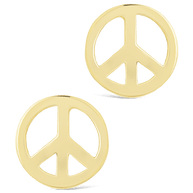 Sterling Silver Peace Sign Studs