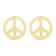 Sterling Silver Peace Sign Studs