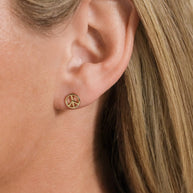 Sterling Silver Peace Sign Studs