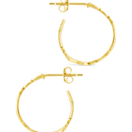 Sterling Silver Mary Textured Hoop Earrings