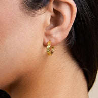 Sterling Silver Mary Textured Hoop Earrings