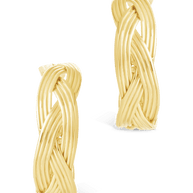Sterling Silver Janet Ribbed Hoop Earrings