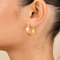 Sterling Silver Janet Ribbed Hoop Earrings