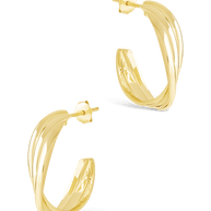 Sterling Silver Monique Twisted Stud Earrings