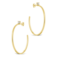 Sterling Silver Kamryn Luxe Stone Accent Hoops