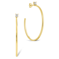Sterling Silver Kamryn Luxe Stone Accent Hoops