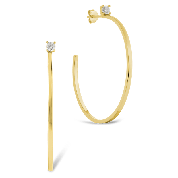 Sterling Silver Kamryn Luxe Stone Accent Hoops