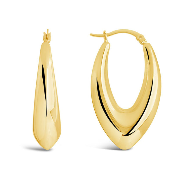 1.5" V Drop Hoop Earrings