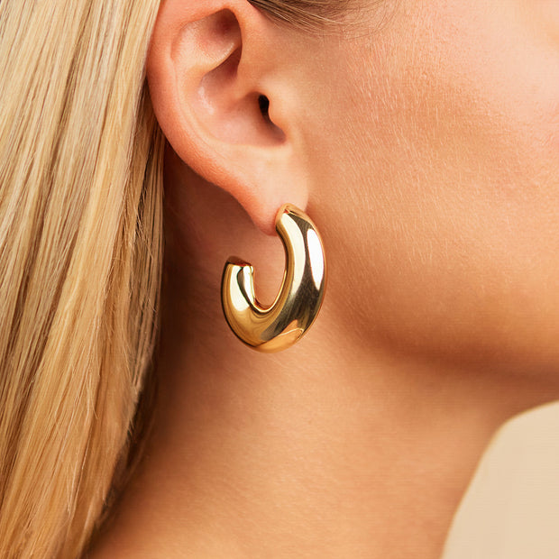 Avril Elongated Chunky Hoop Earrings