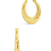 Delia Textured Hoop Earrings
