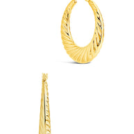 Delia Textured Hoop Earrings