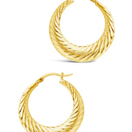 Delia Textured Hoop Earrings