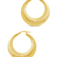 Delia Textured Hoop Earrings