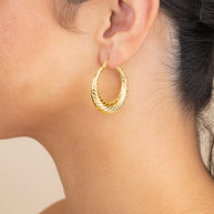 Delia Textured Hoop Earrings