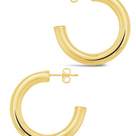 Rory Polished Tube Hoop Earrings