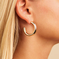 Rory Polished Tube Hoop Earrings