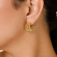 Bubble Sphere Trio Hoop Earrings