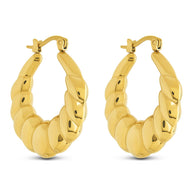 Piper Twisted Polished Hoop Earrings