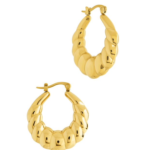 Piper Twisted Polished Hoop Earrings