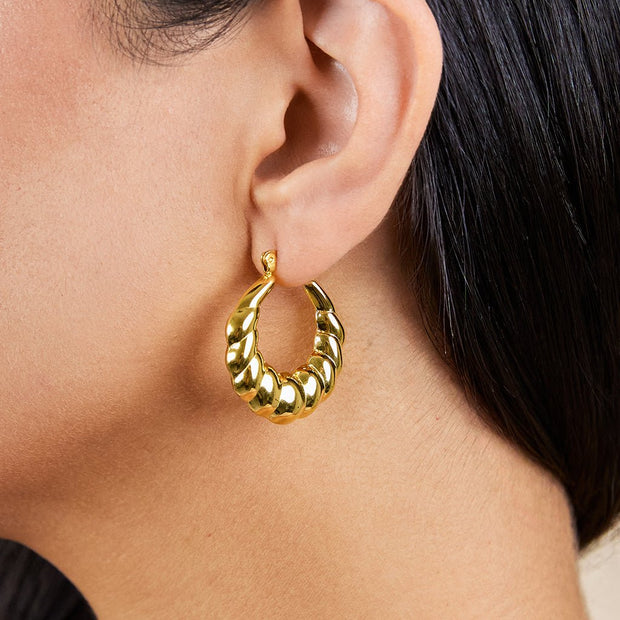 Piper Twisted Polished Hoop Earrings