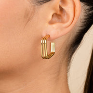 Square Prong Davina Hoop