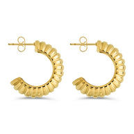 Philippa Ribbed Huggie Hoop Earrings