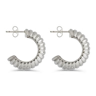 Philippa Ribbed Huggie Hoop Earrings