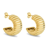 Philippa Ribbed Huggie Hoop Earrings