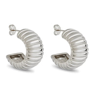 Philippa Ribbed Huggie Hoop Earrings