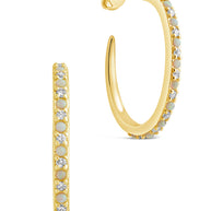 Lorna CZ & Opal Studded Hoop Earrings