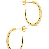 Lorna CZ & Opal Studded Hoop Earrings