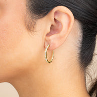 Lorna CZ & Opal Studded Hoop Earrings