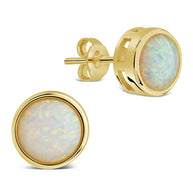 Paxe Opal Circle Stud Earrings