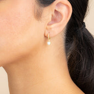 Meredith Braided Opal Heart Drop Hoop Earrings
