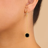 Rose Petal Long Drop Earrings
