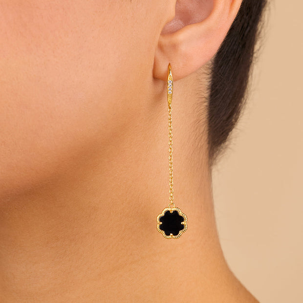 Rose Petal Long Drop Earrings